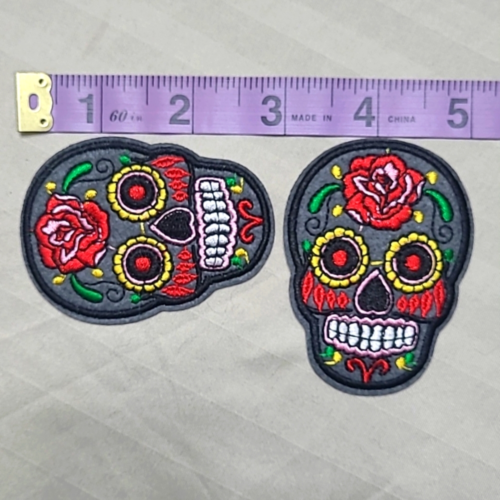 Rockabilly Sugar Skull Patches